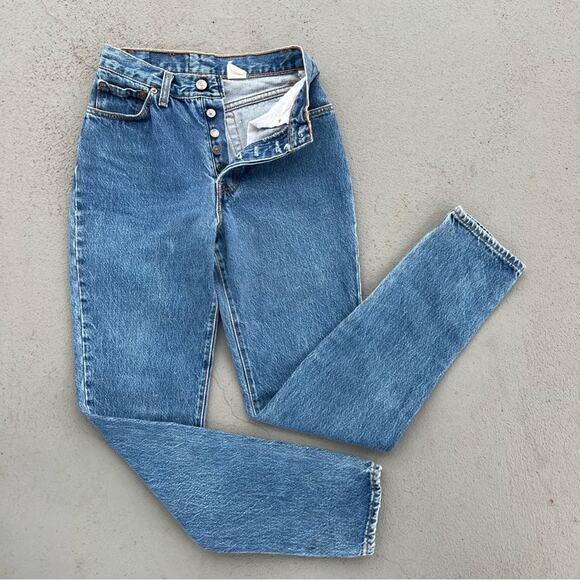 Vintage 80s Levi’s Women’s 501 button fly original fit straight leg jeans Size 5 - Picture 1 of 11